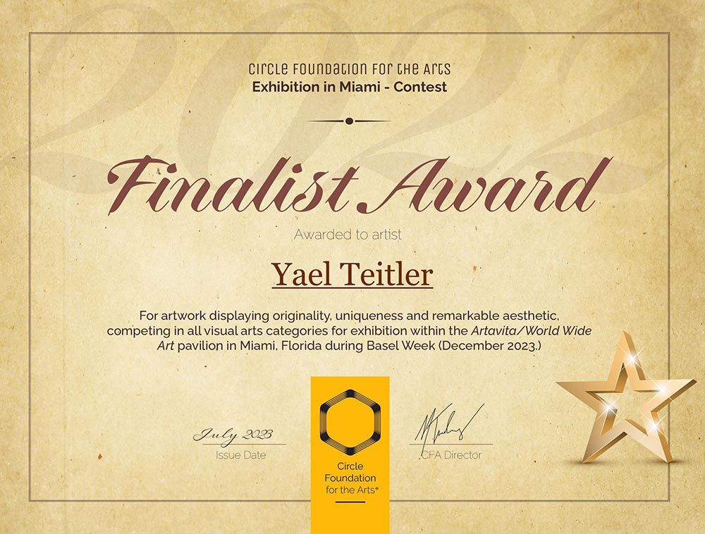 Finalist Award Yael Teitler Artavita Worldwide Art Pavilion Basel Art Week 2023